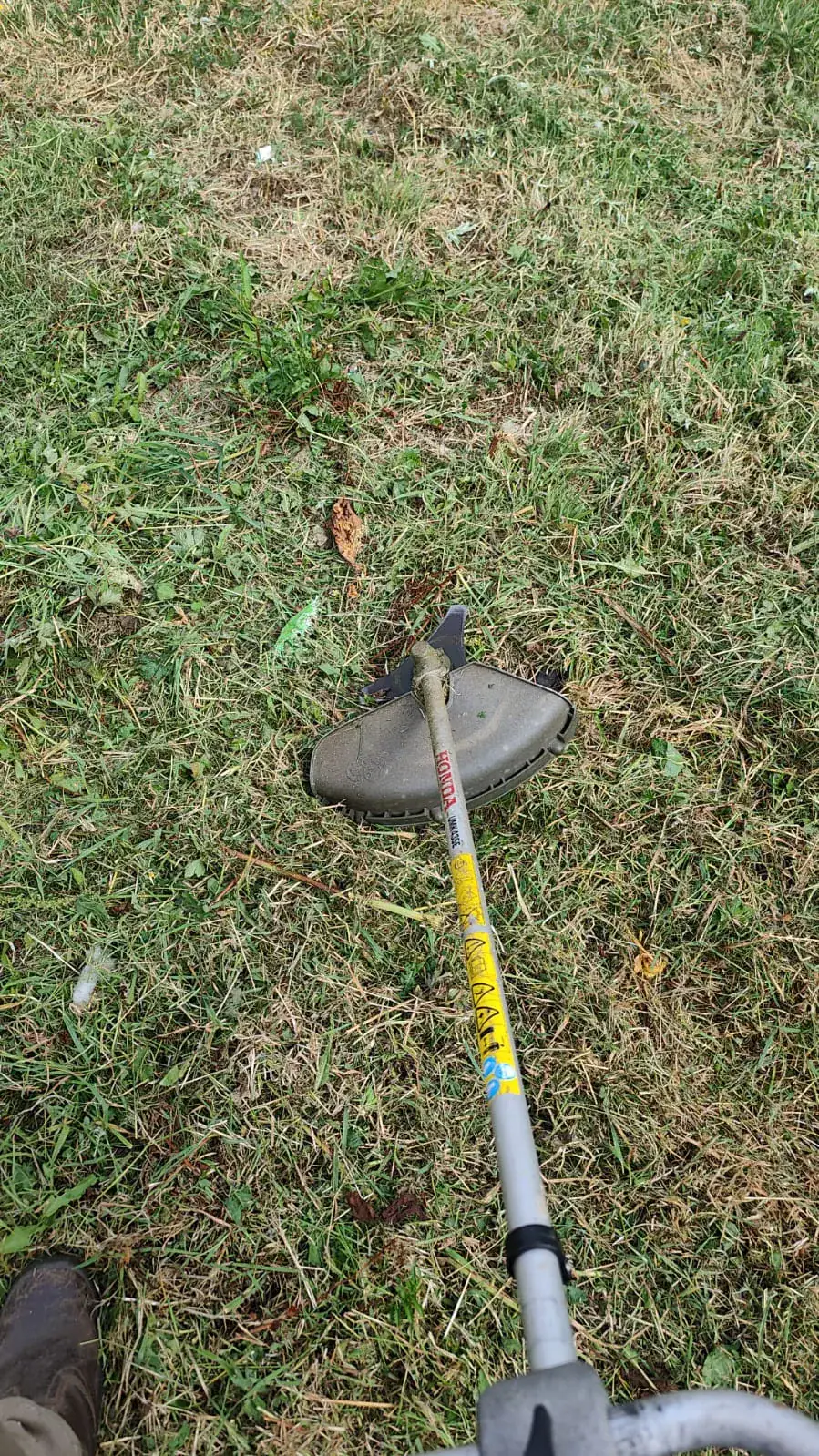 Powered trimmer used for weeds and rough garden grass